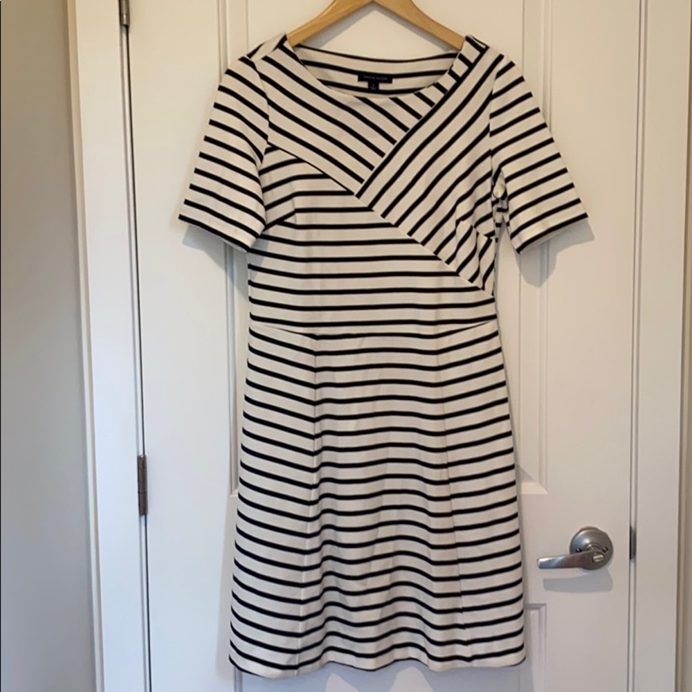 Navy and White striped dress- 8